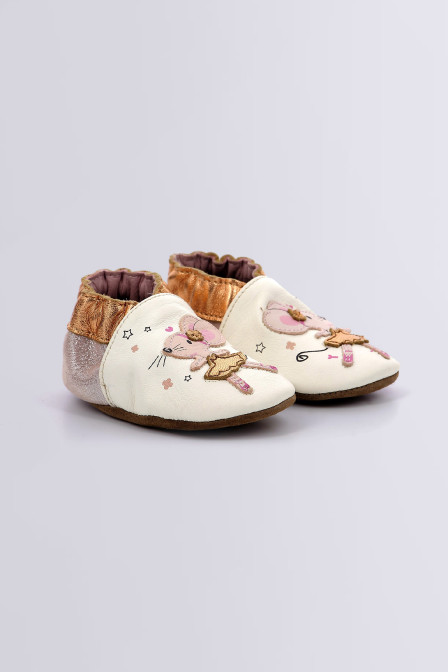 Chaussons blancs et chaussures blanches pour fille Robeez